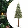 vidaXL Sapin de No&euml;l mince Vert 210 cm PVC et bois de pin massif