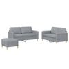 vidaXL Ensemble de canap&eacute;s 3 pcs avec coussins Gris clair Tissu