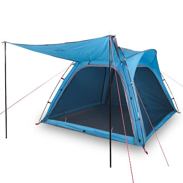 vidaXL Tente de camping 4 personnes bleu libération rapide imperméable