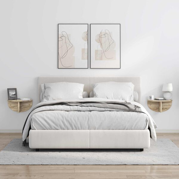 vidaXL &Eacute;tag&egrave;re Murale Montage mural 2 pcs Ch&ecirc;ne Sonoma 38 x 19 x 19 cm