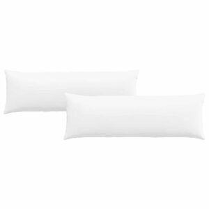 vidaXL Coussins de canap&eacute; 2 pcs Blanc 120 x 40 cm tissu