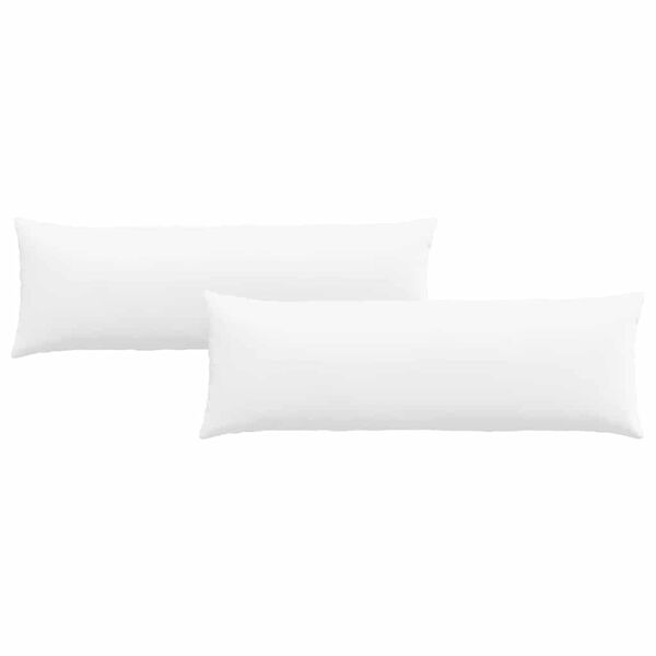 vidaXL Coussins de canap&eacute; 2 pcs Blanc 120 x 40 cm tissu