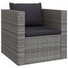 vidaXL Salon de jardin 4 pcs avec coussins r&eacute;sine tress&eacute;e gris