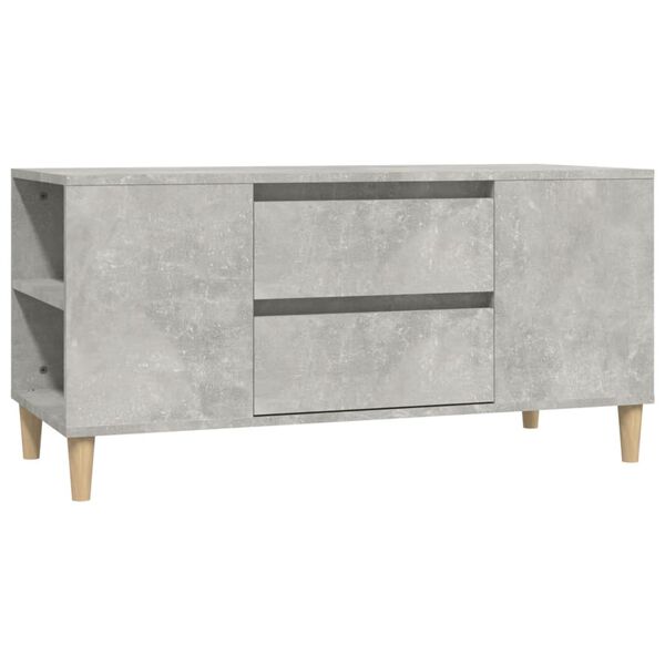 vidaXL Meuble TV Gris b&eacute;ton 102x44,5x50 cm Bois d'ing&eacute;nierie