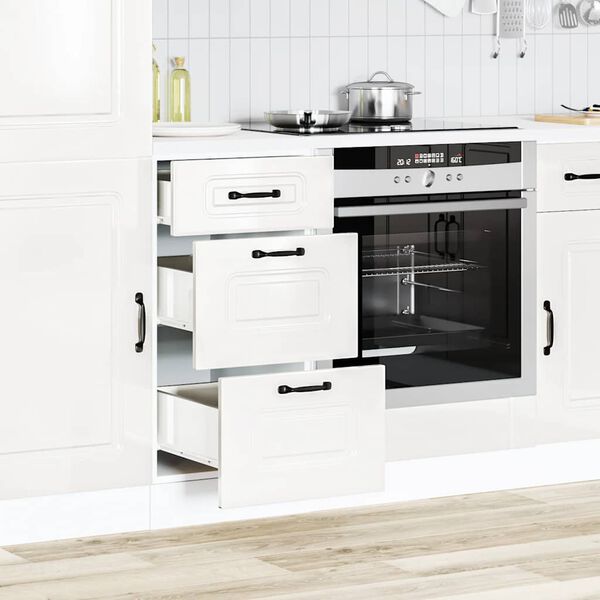 vidaXL Meuble bas de cuisine &laquo; Kalmar &raquo; Bois d'ing&eacute;nierie blanc brillant