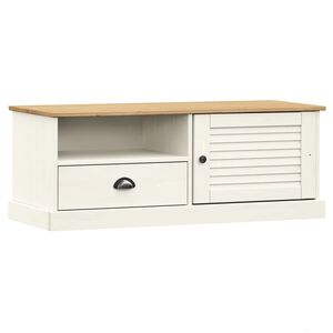 vidaXL Meuble TV VIGO blanc 106x40x40 cm bois massif de pin