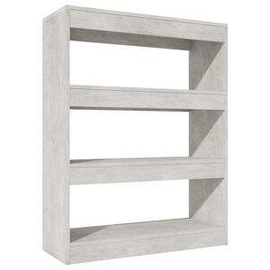 vidaXL Biblioth&egrave;que/Cloison Gris b&eacute;ton 80x30x103 cm Bois d'ing&eacute;nierie