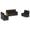 vidaXL Salon de jardin 7 pcs avec coussins noir r&eacute;sine tress&eacute;e
