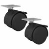 vidaXL Roue 2 pi&egrave;ces Noir 39,5 x 39,5 x 37,8 mm Fer et Polypropyl&egrave;ne