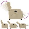 vidaXL Fauteuil inclinable de massage crème tissu