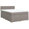 vidaXL Sommier &agrave; lattes de lit avec matelas Taupe 160x200 cm Tissu