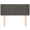 vidaXL T&ecirc;te de lit avec oreilles Gris fonc&eacute; 103x16x78/88 cm Velours
