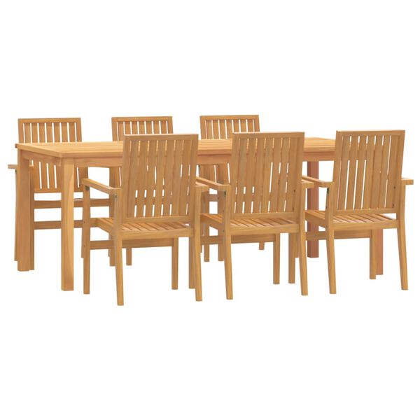 vidaXL Ensemble &agrave; manger de jardin 7 pcs Bois de teck solide