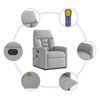 vidaXL Fauteuil de massage inclinable &eacute;lectrique gris nuage tissu