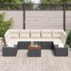 vidaXL Ensemble de canapé de jardin avec coussin 8 pcs Noir polyrotin