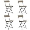 vidaXL Chaises pliantes 4 pi&egrave;ces en polyrotin gris et acier
