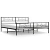vidaXL Cadre de lit m&eacute;tal sans matelas avec pied de lit noir 180x200cm