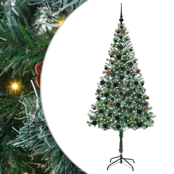vidaXL Sapin de No&euml;l artificiel avec 300 LED Vert 180 cm PVC et Acier