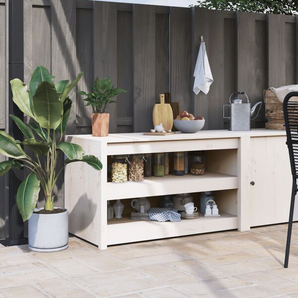 vidaXL Armoire de cuisine d'ext&eacute;rieur blanc bois de pin massif