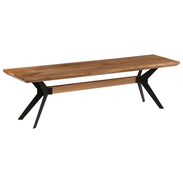 vidaXL Banquette Bois d'acacia massif et acier 160 x 40 x 45 cm