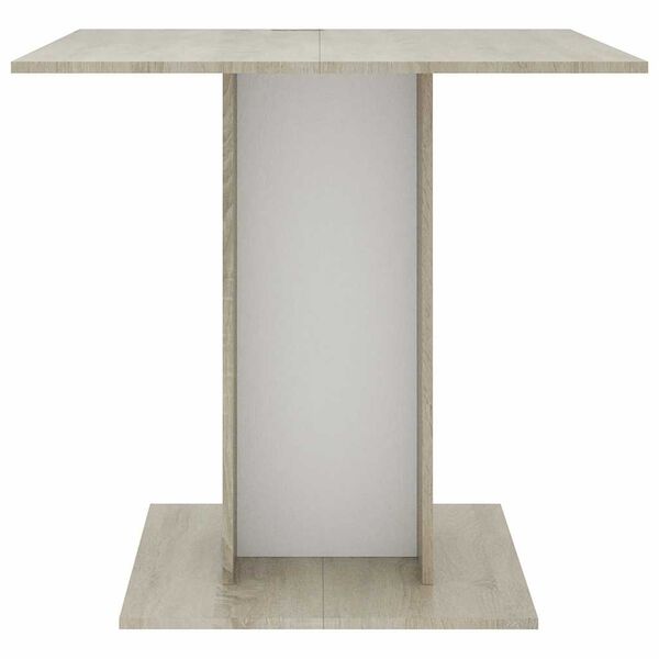 vidaXL Table à dîner Blanc et chêne sonoma 80 x 80 x 75 cm Aggloméré