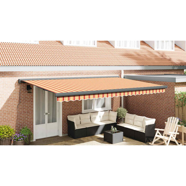 vidaXL Auvent r&eacute;tractable jaune et blanc 4x3 m tissu et aluminium