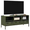 vidaXL Meuble TV vert olive 101,5x39x43,5 cm acier lamin&eacute; &agrave; froid