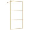vidaXL Paroi de douche avec verre ESG transparent dor&eacute; 115x195 cm