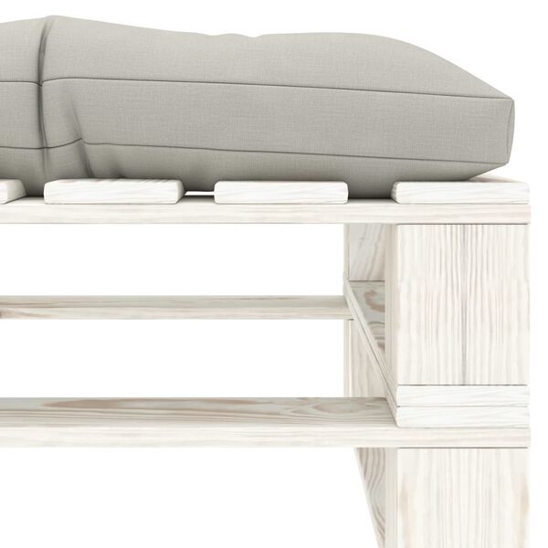 vidaXL Repose-pied palette de jardin avec coussin taupe Bois