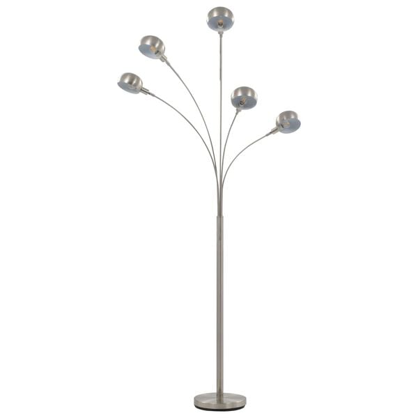 vidaXL Lampadaire 200 cm 5 x E14 Argenté