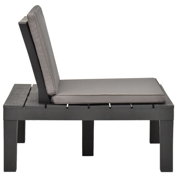 vidaXL Chaise de salon de jardin avec coussin Plastique Anthracite