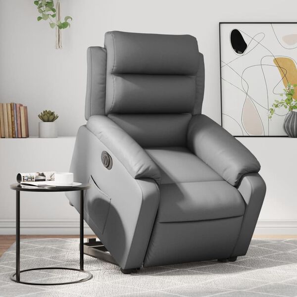 vidaXL Fauteuil inclinable électrique gris similicuir