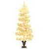 vidaXL Arbre de Noël hélicoïdal pré-éclairé avec pot blanc 120 cm PVC