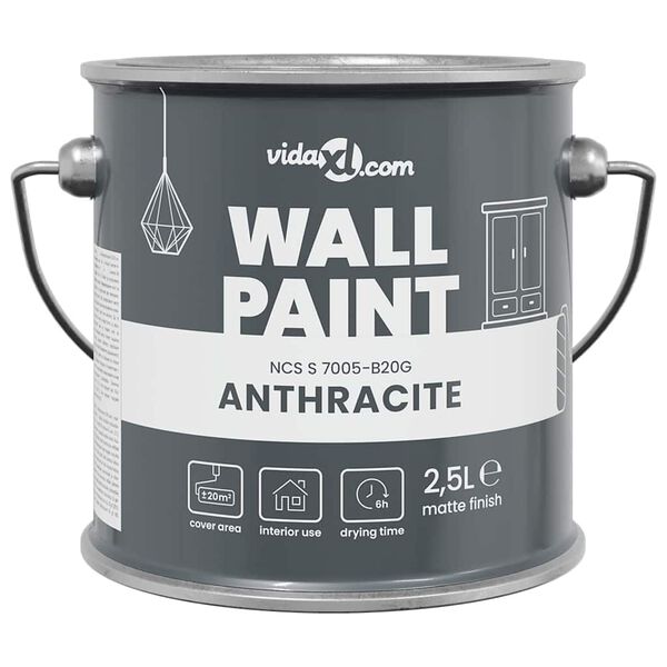 vidaXL Peinture murale Gris 16,5 x 16,5 x 15,9 cm Impression murale