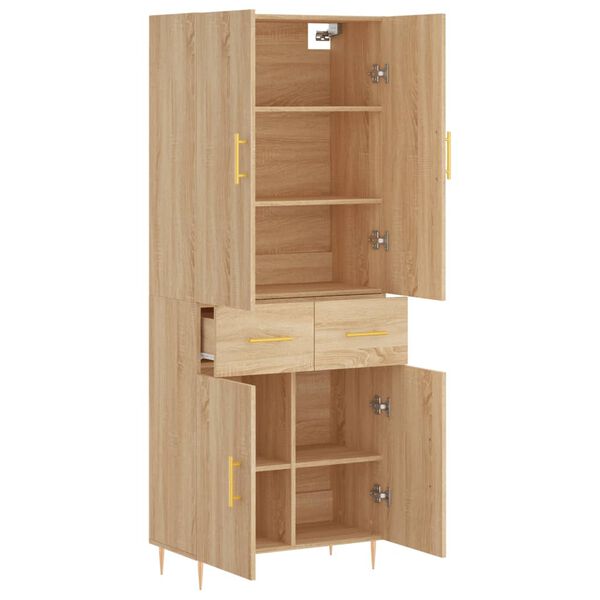 vidaXL Buffet haut Ch&ecirc;ne sonoma 69,5x34x180 cm Bois d'ing&eacute;nierie