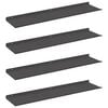 vidaXL &Eacute;tag&egrave;re flottante 4 pcs Noir 80 x 18 x 2,5 cm Acier