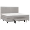vidaXL Sommier &agrave; lattes de lit avec matelas Gris clair 200x200cm Tissu