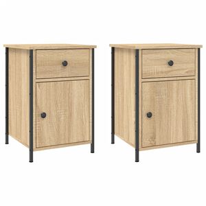 vidaXL Tables de chevet 2pcs ch&ecirc;ne sonoma 40x42x60cm bois d'ing&eacute;nierie