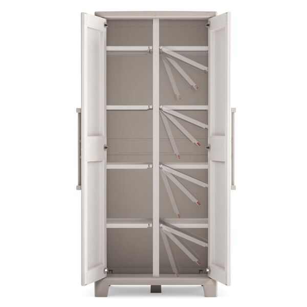 Keter Armoire de rangement polyvalente Gulliver Beige et marron 182 cm