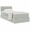 vidaXL Lit de Rangement avec matelas Gris clair 90 x 190 cm Velours