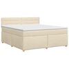 vidaXL Lit boxspring avec matelas Cr&egrave;me 140 x 190 cm Tissu