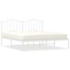 vidaXL Cadre de lit m&eacute;tal sans matelas et t&ecirc;te de lit blanc 160x200 cm