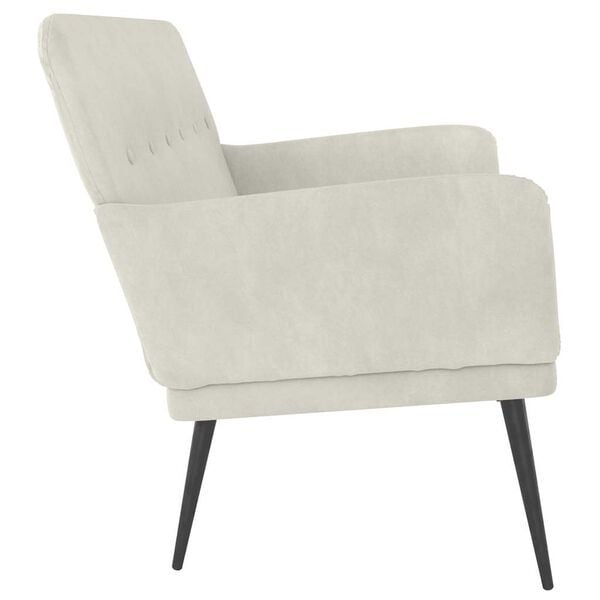 vidaXL Banc Cr&egrave;me 108x79x79 cm Velours