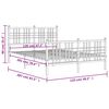 vidaXL Cadre de lit m&eacute;tal sans matelas et pied de lit blanc 120x200 cm