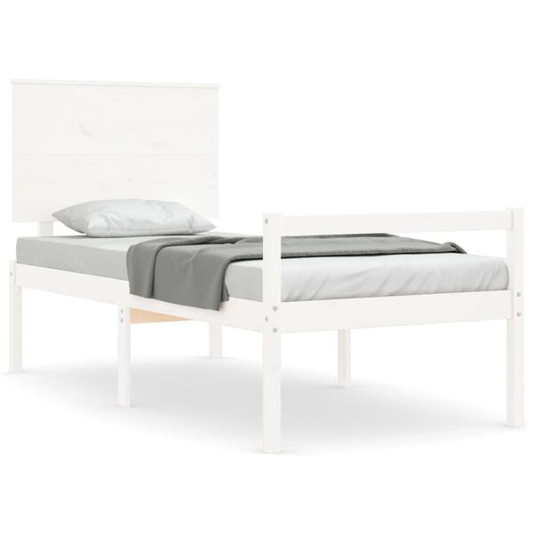 vidaXL Lit pour personne &acirc;g&eacute;e sans matelas blanc bois massif