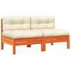vidaXL Canap&eacute; de jardin sans accoudoirs coussins 2 pcs bois massif pin