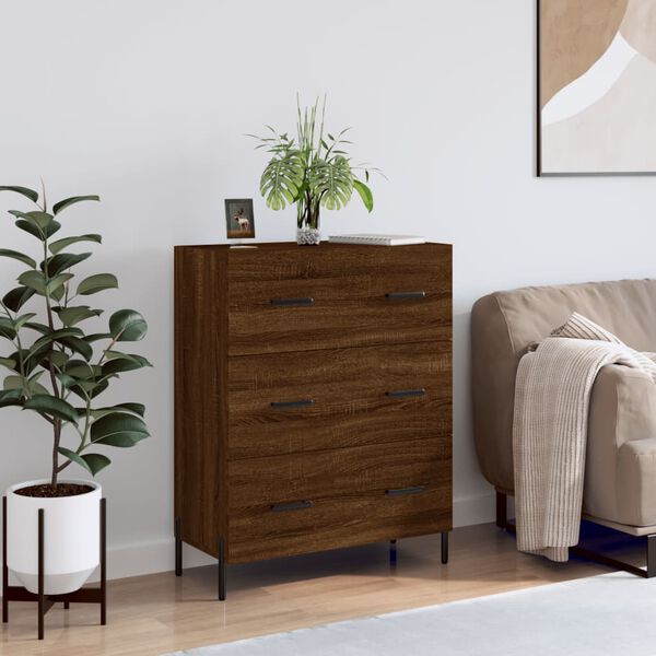 vidaXL Buffet ch&ecirc;ne marron 69,5x34x90 cm bois d'ing&eacute;nierie