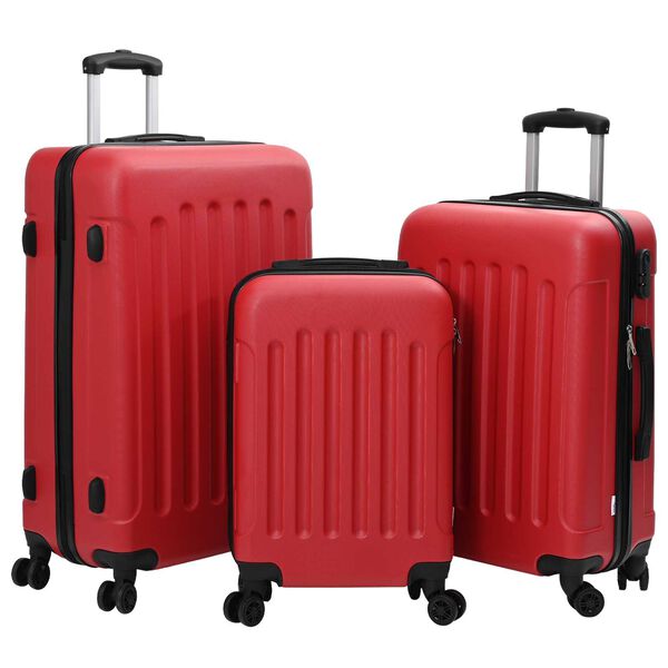 vidaXL Ensemble de valises 3 pcs Rouge 50 x 31 x 78 cm