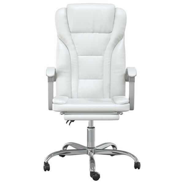 vidaXL Fauteuil inclinable de bureau Blanc Similicuir