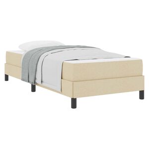 vidaXL Lit &agrave; ressorts avec matelas Cr&egrave;me 80 x 200 cm tissu